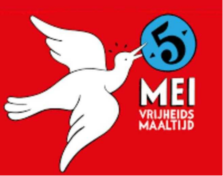 witte duif op rode achtergrond