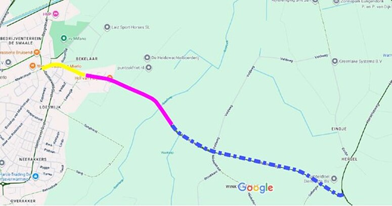 kaart van Mierloseweg