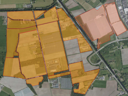 Plattegrond toekomstig bedrijventerrein Helmond en Someren
