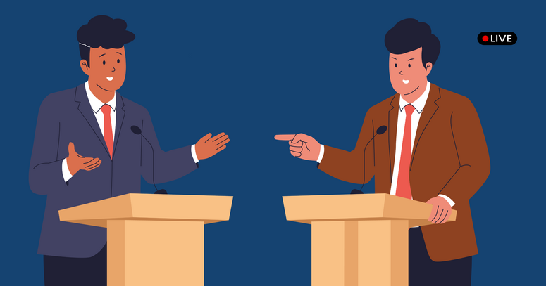 twee personen tegen over elkaar